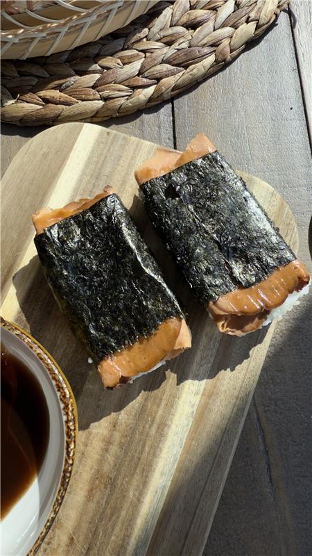 Plant-Based Ham Musubi by Prime Roots