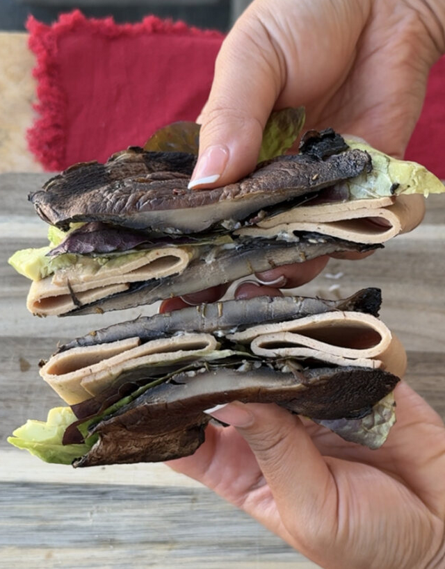 Grilled Portobello Mushroom Sandwich with Prime Roots Turkey