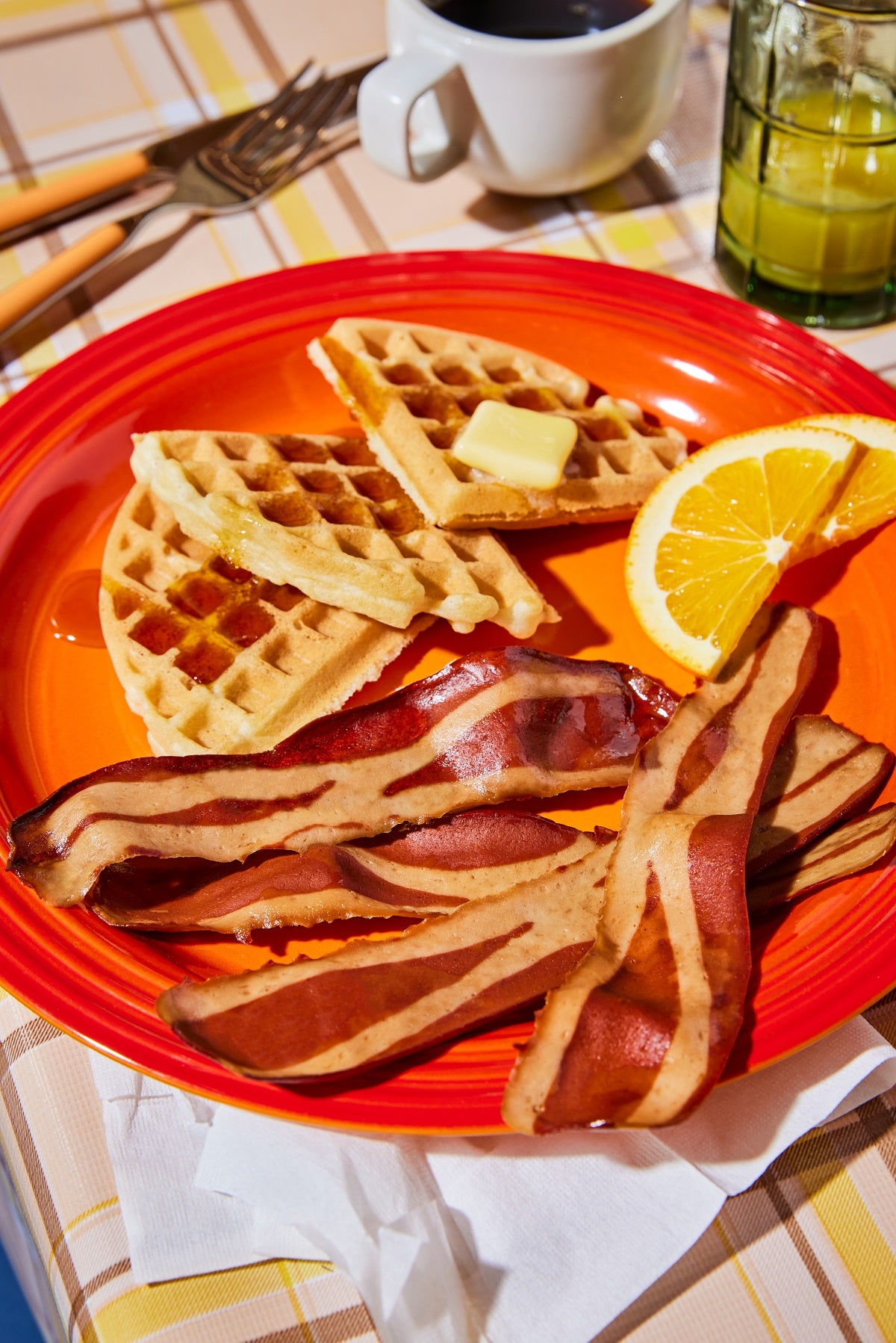 Sliced Applewood Smoked Bacon-Inspired Clean Plant Protein