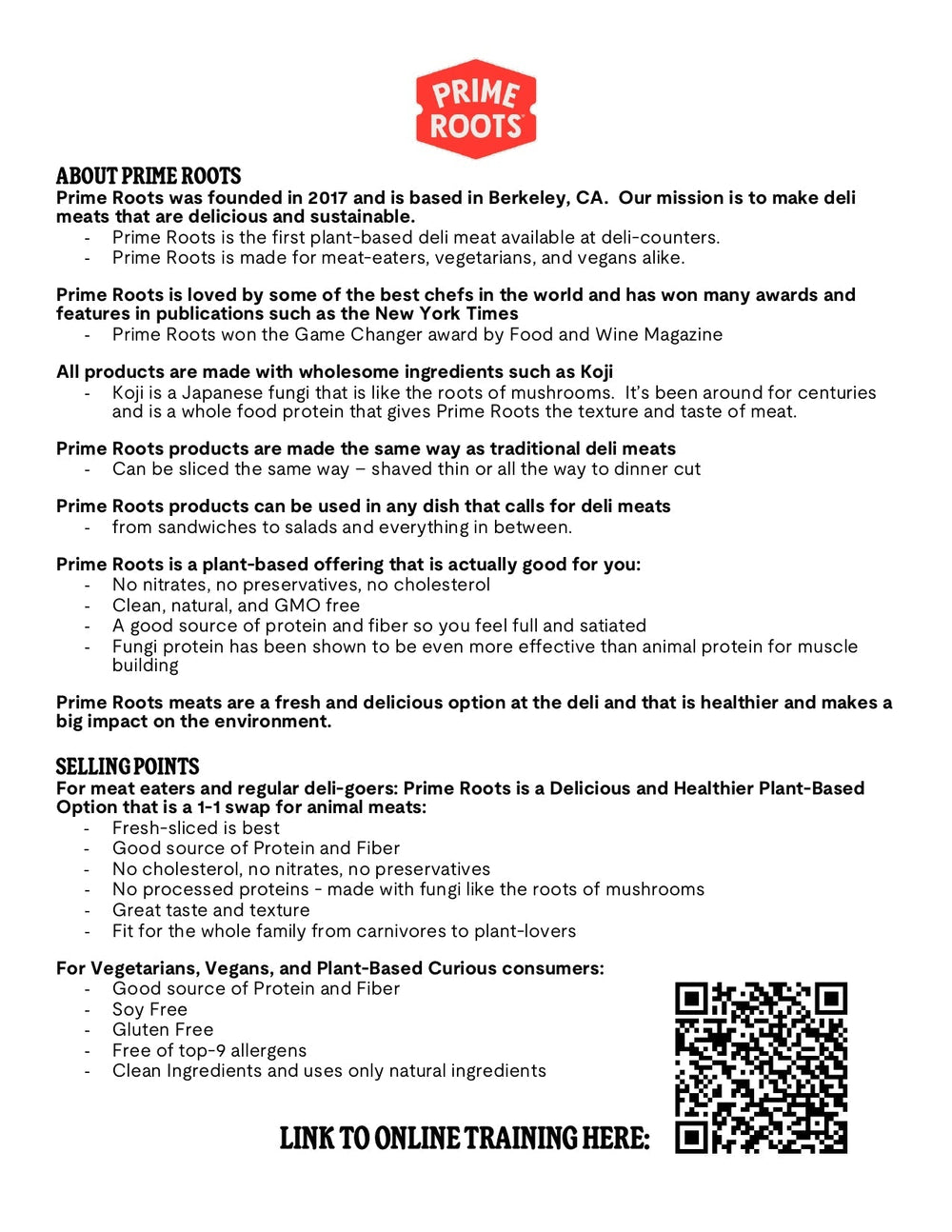 Prime Roots Training Guide