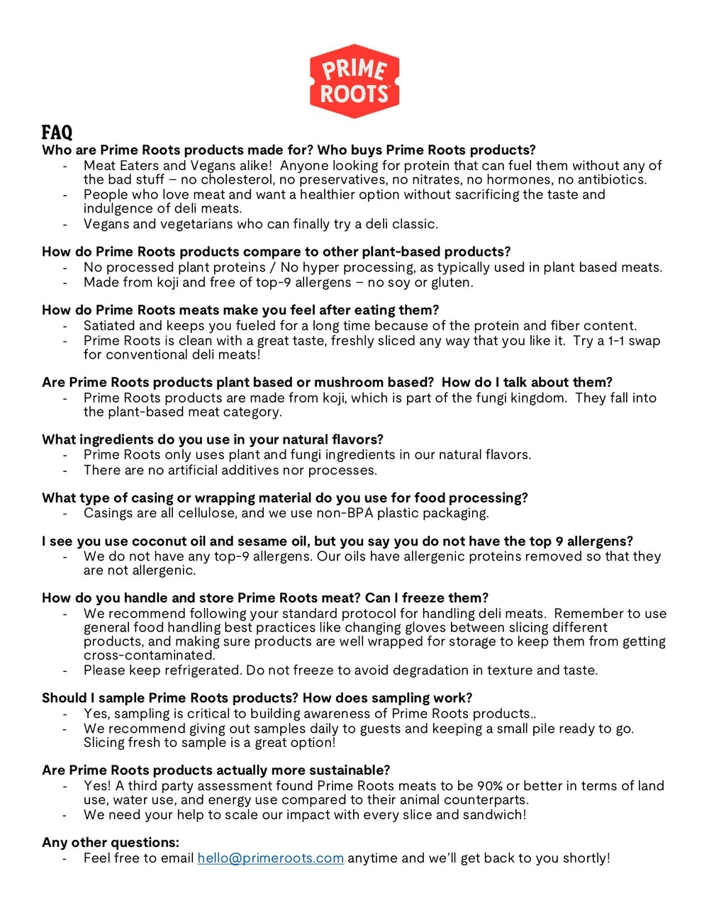 Prime Roots Training Guide