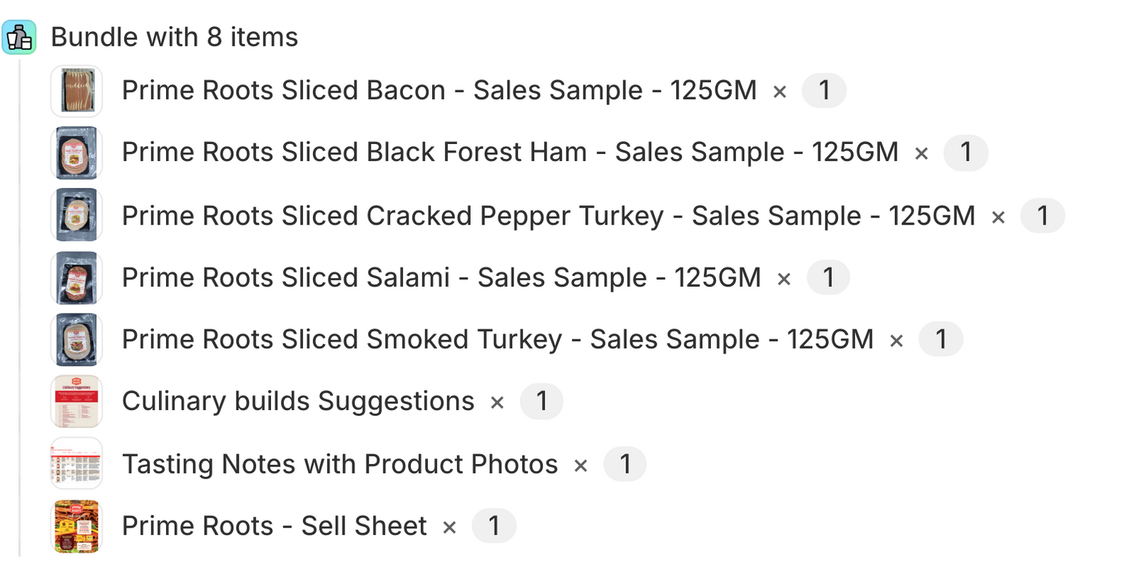 All Products Sliced - Sales Samples