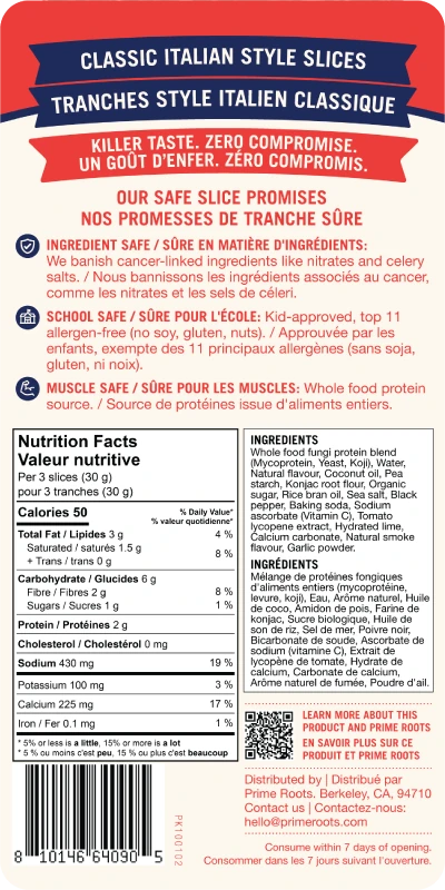 Safe Slice Salami — Nutrition & ingredients