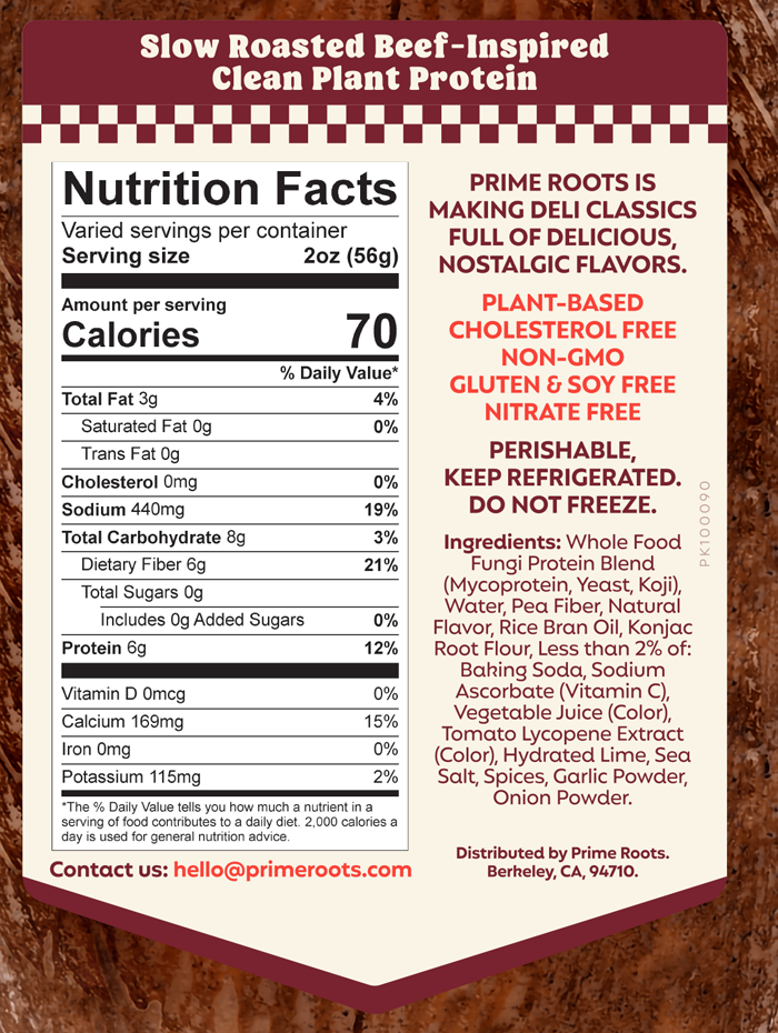 Safe Slice Roast Beef — Bulk roast label