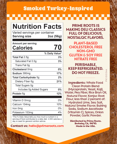 Safe Slice Smoked Turkey — Bulk roast label